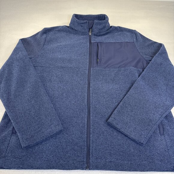 Ben Hogan Performance Men Med Dura Fleece Full Zip Golf Jacket, up to Color BLUE - Picture 2 of 9
